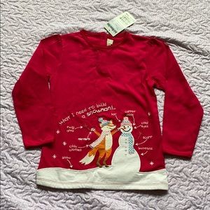 Jojo Maman Bebe snowman top 5-6